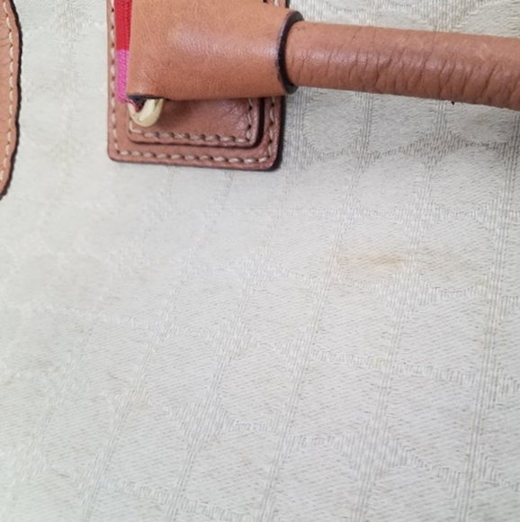 Kate Spade Shoulder Bag Purse handbag beige brown leather yellow interior tote - Picture 11 of 11